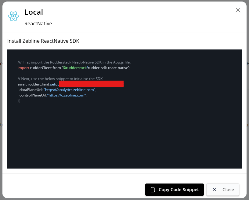 نحوه دریافت Write Key در داشبورد Zebline
